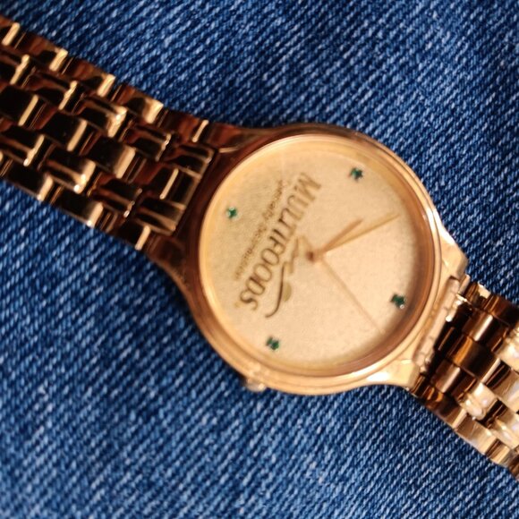 Vtg Multifoods Specialty Distribution Quartz Watch Green Stone Markers Dead - Picture 5 of 5